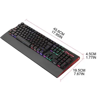 

Wired USB RGB Gaming Keyboard LED Backlit Aluminum Alloy Panel Computer Keypad R2JB
