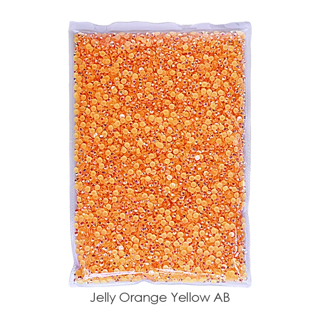 Wholesale Jelly AB Resin Non Hot Fix Rhinestones Cтразы Flatback Plastic Crystals Strass Glitters Stone Bulk Big Package for DIY Jelly OrangeYellowAB