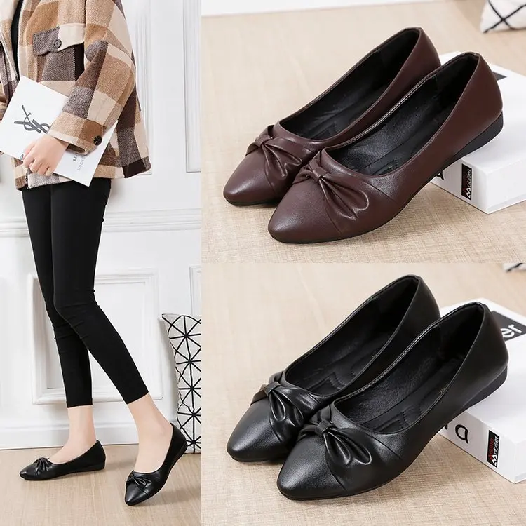 

Mom Shoes Soft Bottom Women's Leather Spring And Summer New Style Single Shoes Comfortable Anti-slip Shoes for Elderly Moccosins