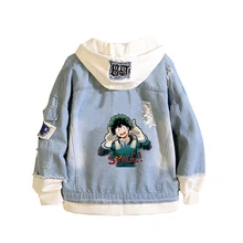 Женская джинсовая куртка Midoriya Izuku с капюшоном в стиле аниме My Hero