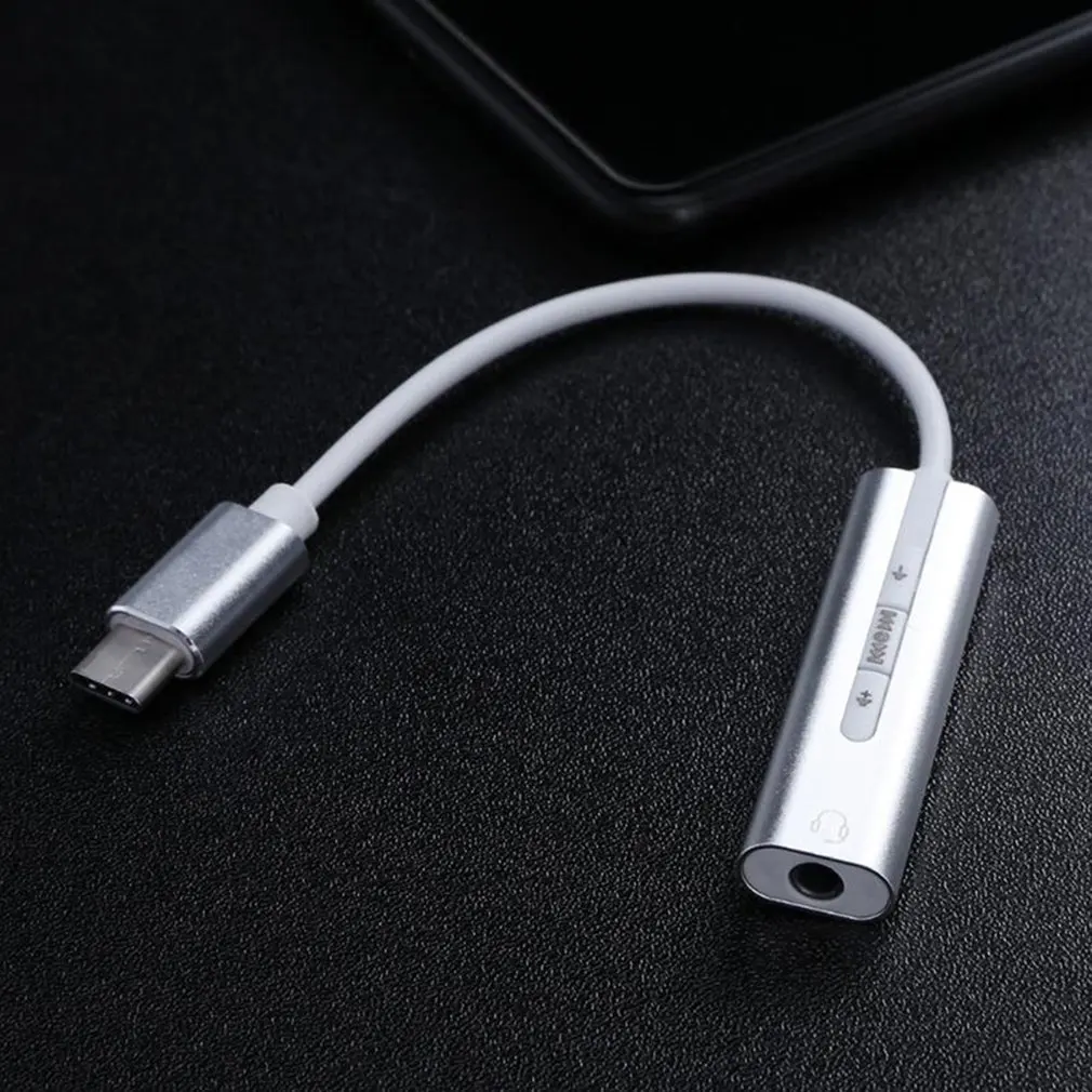Адаптер type-C до 3,5 мм внешняя звуковая карта type-C Бесплатный привод type-C до 3,5 мм стерео аудио интерфейс конвертер Алюминиевый адаптер