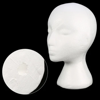 

Practical Foam Female Mannequin Model Head Portable Wigs Glasses Cap Display Holder Stand Model Mannequin Head