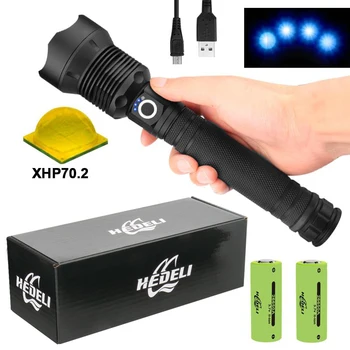 

XHP70.2 9000LM The most powerful led flashlight usb XHP70 60w flash lights 18650 zoomable Lantern torch rechargeable battery