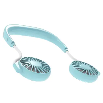 

2019 Hands-free Neck Band Hanging USB Rechargeable Dual Fan Mini Air Cooler Summer Portable Level 3 wind Large battery capacity