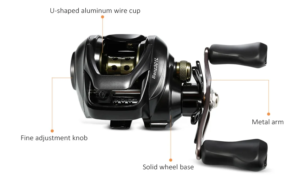 Ящерица Fishiing baitcasing Катушка 12+ 1BB 7,2: 1 с металлической проволочной чашкой левая/правая рука