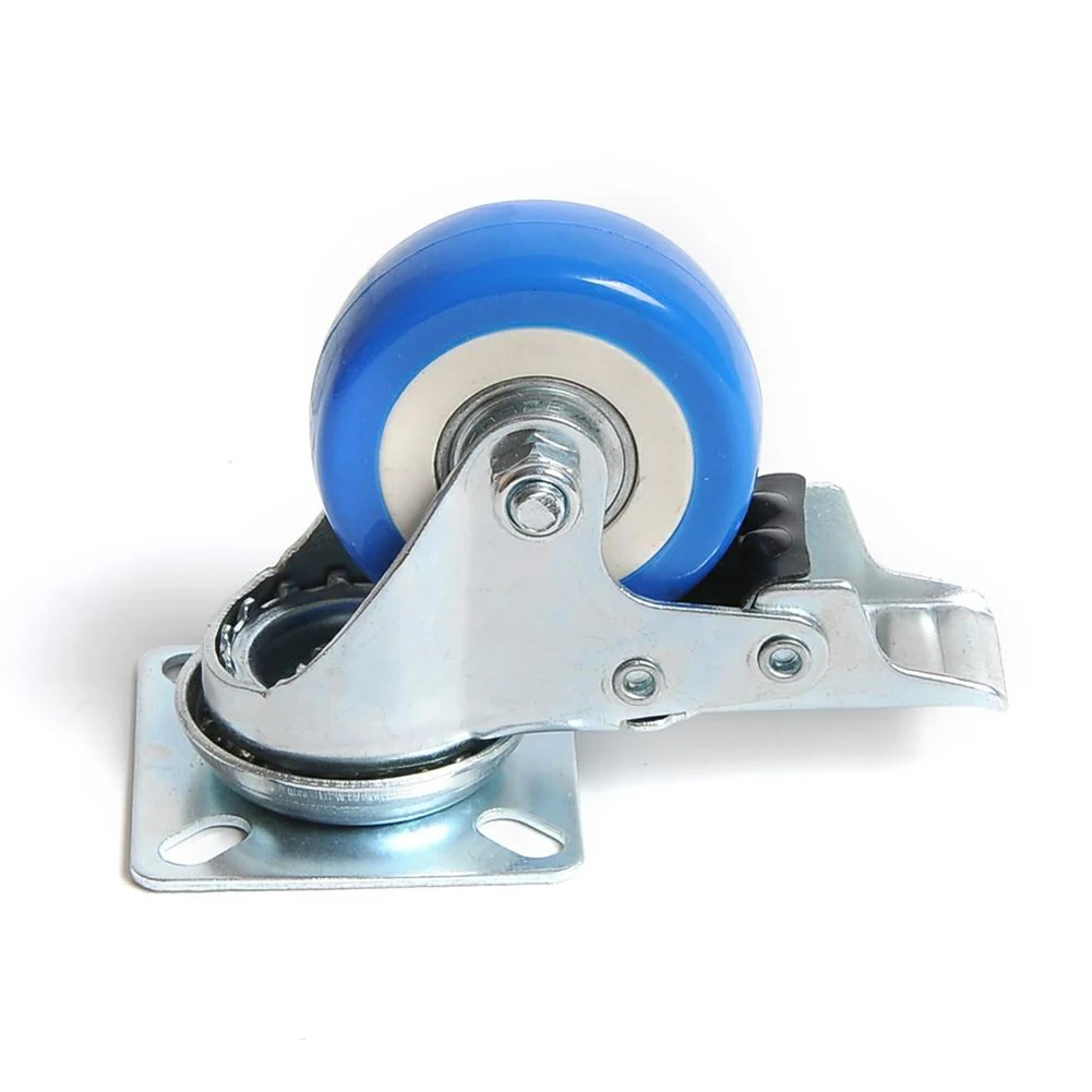 PVC Casters 4pcs Casters Heavy Duty 2 Inch Pneumatic Caster Wheels No Noise Wheels Top Plate J8#3
