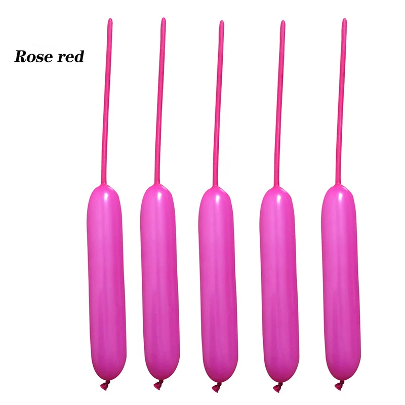 rose red 90 шт. металлические длинные полосы латексные шары животные цветок твист Связывание Волшебные длинные шарики для День Рождения вечерние принадлежности детские игрушки подарок - Цвет: rose red