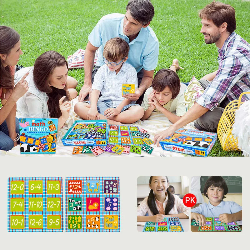 

Math Bingo Game Multi-Functional Children's Number Digital Counting Set Baby Montessori Educationl Arithmetic Toys
