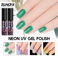 Ruhoya 네온 네일 폴리시 5 ml 스탬핑 페인트 네일 폴리쉬 네일 아트 페인트 gellak nagellak 에나멜 uv 네일 젤 아트 폴란드어(China)