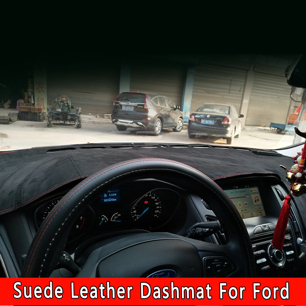 Для Ford EcoSport Escape Kuga focus Explorer Edge Fiesta Mondeo Mustang замшевый кожаный коврик для приборной панели