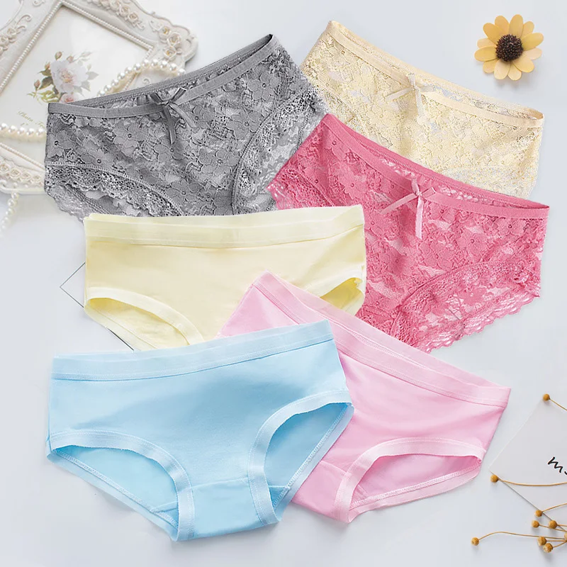

Ladies underwear woman panties fancy lace calcinha renda panties for women traceless crotch of cotton briefs Lingerie k1488