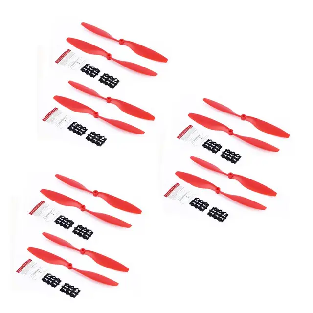 12PCS 1045 Propeller 10in CW CCW 10X45 Props Accessory for F450 F550 Drone DIY Quad-copter RC Blade Spare Parts Wing Fans Red