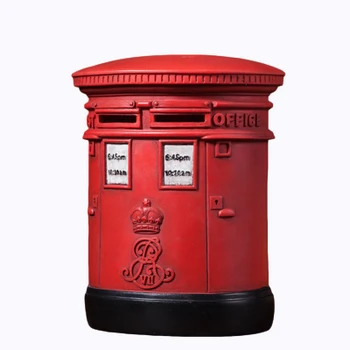 

British Postbox Adult Piggy Bank Resin Deposit Box Children's Money Saving Bank Bank Safe Box Automatic Deposit Banknote 50A019