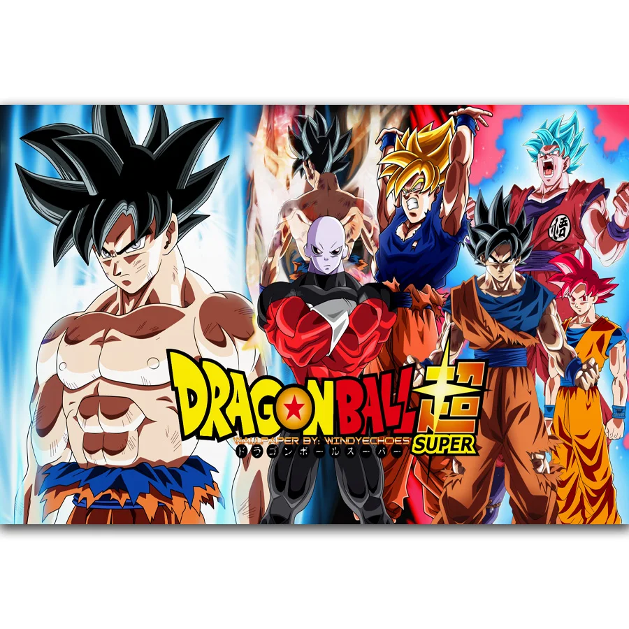 MQ3679 Dragon Ball супер ультра инстинкт Гоку японского Аниме Комикс плакат Шелковый светильник на холсте домашний декор для спальни Настенная картина печать - Цвет: Розовый