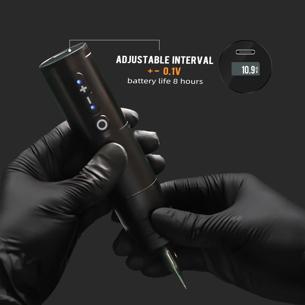 Ambition Ninja Wireless Tattoo Pen Machine Powerful Coreless DC Motor Fast Charging 2400 mAh Lithium Battery for Artist Body