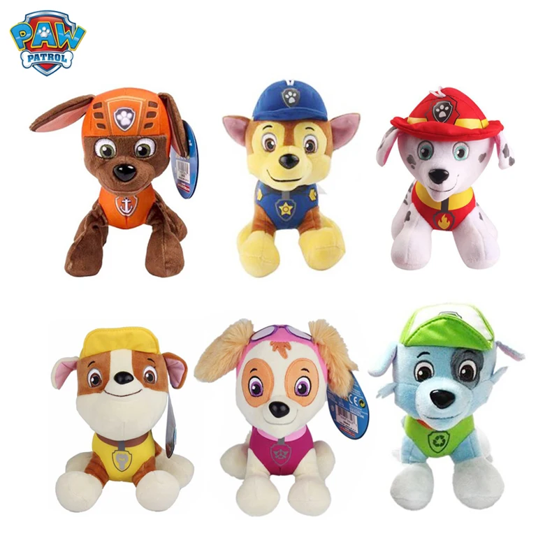 20 cm Paw Patrol Canine Marshal Rocky Chase Skye Stuffed Plush Doll Anime Youngsters Toys Motion Determine Plush Doll Mannequin Stuffed Toy reward