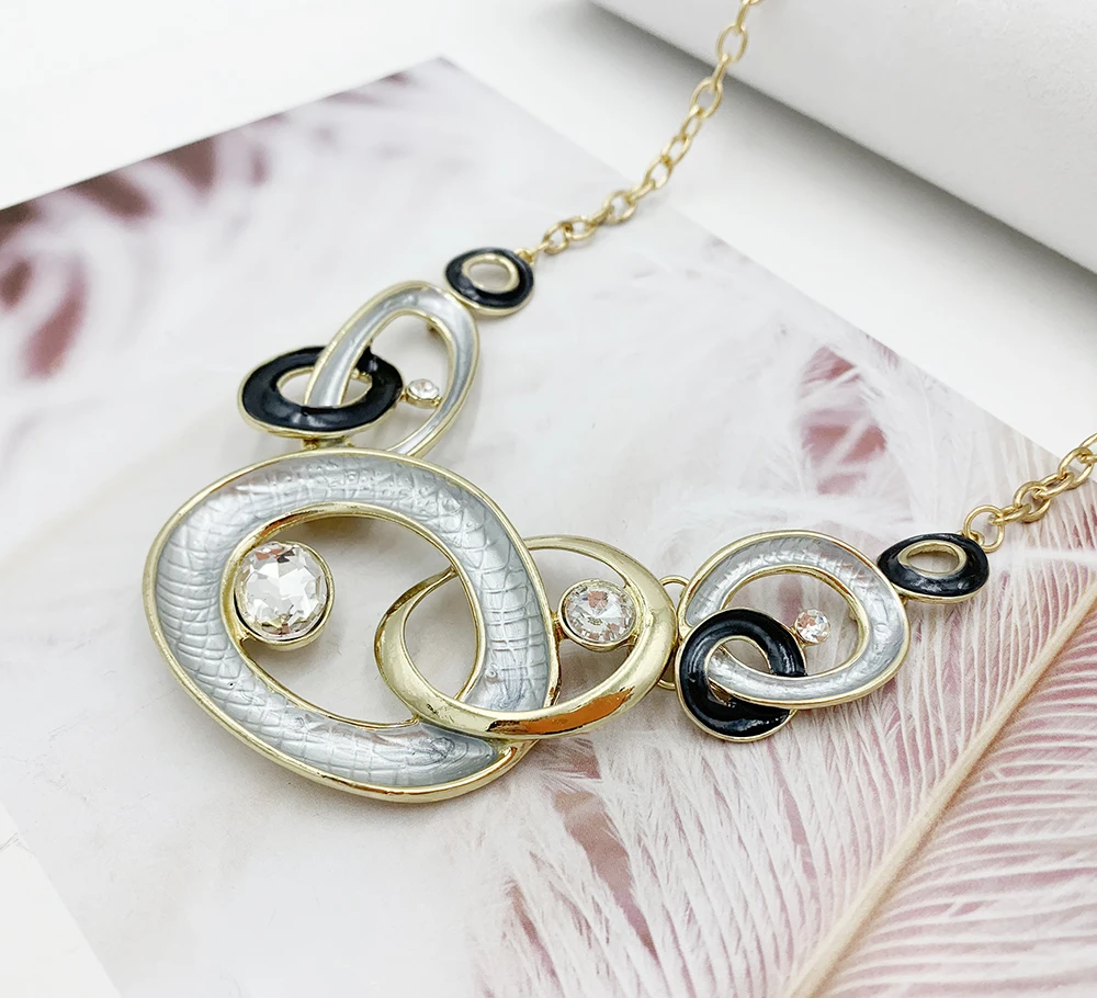 Панк женский массивный Ошейник Колье Макси Большой Круг металлический кулон