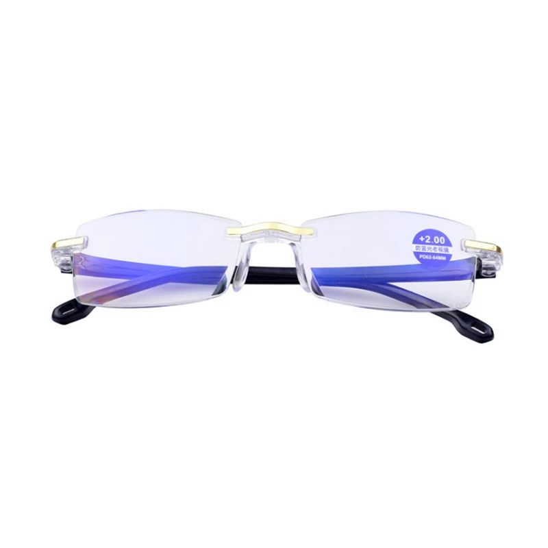 Rimless Reading Glasses Anti Blue Light Antifatigue High Definition