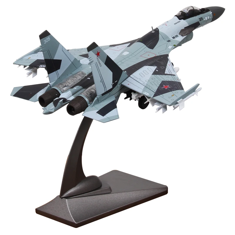 1: 72 Su 35 модель самолета Моделирование военная модель из сплава литья под давлением модель самолета SU35 боец Масштаб Модель Коллекция орнаментов - Цвет: Russia