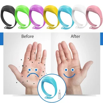 

1/3PCS Wristband Hand Sanitizer Dispensing Silicone Wearable Dispenser Pumps Disinfectant Wristbands Hand Wrist Band With Bottle