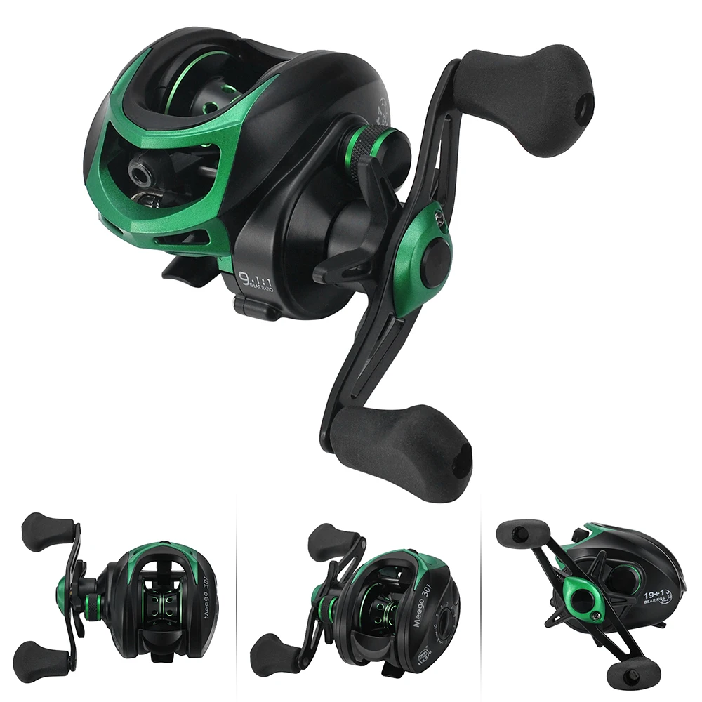 Lightweight High Speed 9.1:1 Gear Ratio Baitcast Fishing Reel 19+1