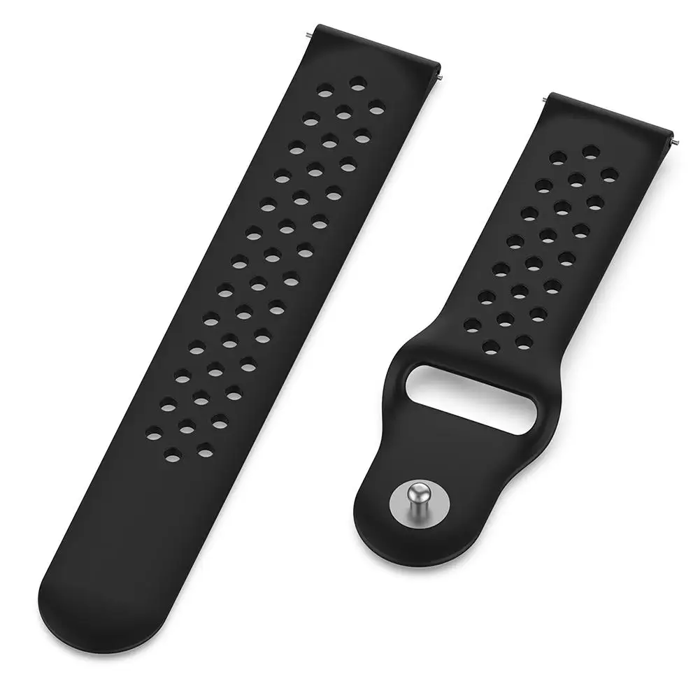 Черный 10 цветов силиконовые спортивные дышащие часы ремешок для Garmin Forerunner 245 245M умные часы Универсальный 20 мм ремешок для часов - Цвет: Черный
