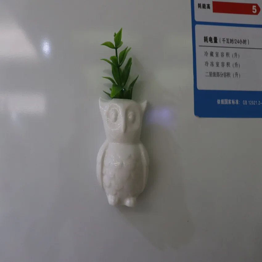 Mini Ceramic Fridge Magnet Creative Ceramic Plant Small Vase Home Decor Artificial Flowers Bonsai Refrigerator Wall Decoration