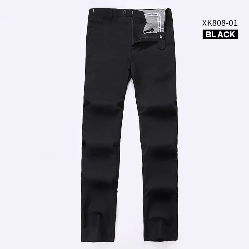 Осень Лето Новые повседневные мужские брюки Slim Fit Модные брюки мужские Брендовые костюмы брюки мужские брюки pantalon homme Большие размеры - Цвет: XK808-01