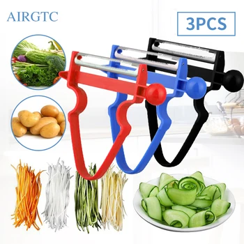 

3pcs Set Slicer Shredder Peeler Julienne Cutter Multi Peel Stainless Steel Blade Grater Kitchen Tools Magic Trio Peeler Set