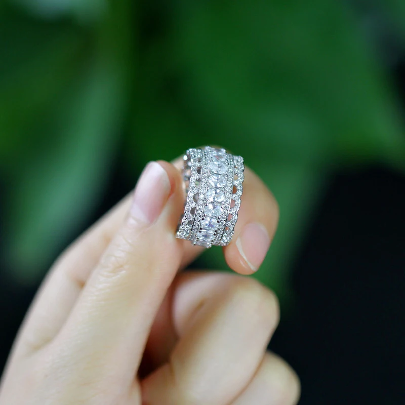 Роскошное уникальное дизайнерское женское кольцо с кружевным краем, эллипс, AAA кубический цирконий, CZ, Женское Обручальное кольцо для невесты, изысканное ювелирное изделие, подарки