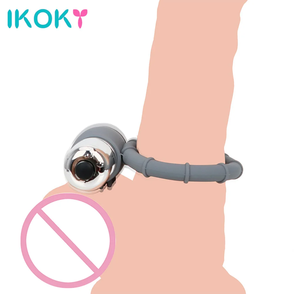 IKOKY вибрирующие кольца на пенис Пенис стимулятор клитора одночастотный вибратор