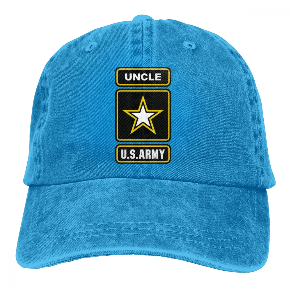 Американский армейский Uncle Casquette черный унисекс Мужские Женские джинсовые бейсболка с ремешком кепки Регулируемый Гольф папа шляпа