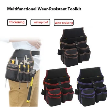 

Urijk 1Pc High Capacity Tool Bag Waist Pockets Electrician Tool Bag Oganizer Carrying Pouch Tools Bag Belt Waist Pocket Case