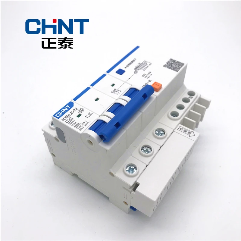 CHNT миниатюрный выключатель утечки DZ47LE NXBLE-32 Тип C 3P+ N 6A 10A 16A 20A 25A 32A Бытовой Воздушный выключатель CHINT RCBO
