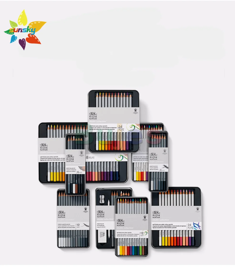 Winsor Newton цветной карандаш для эскизов графитовый масляный водорастворимый цвет