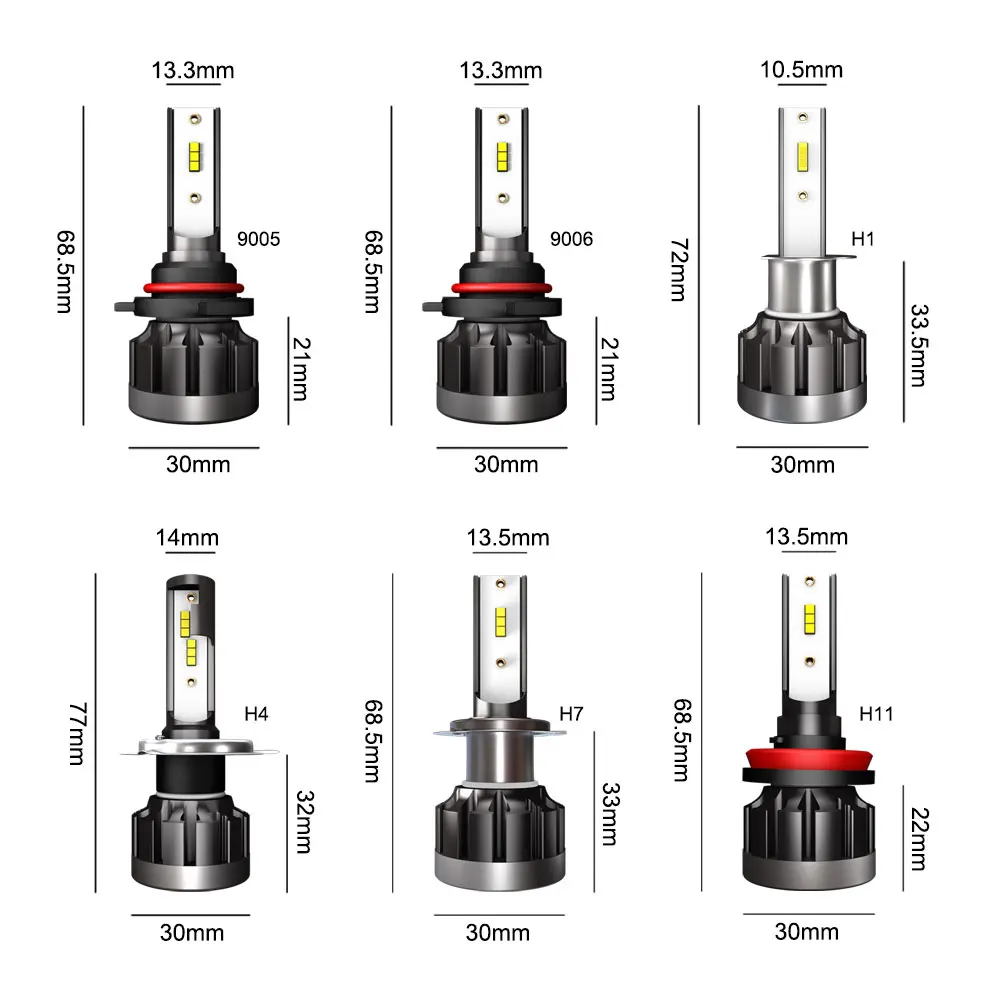 12V авто фары COB Туман светильник лампочка H1 светодиодный H4 HB2 H3 H1 9005 HB3 9006 HB4 H8 H9 H11 светодиодный автомобилей головной светильник накаливания 40 Вт 4000LM 6000K