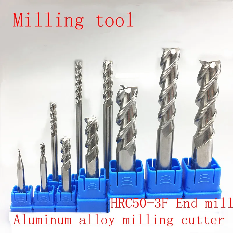 

End mill HRC50-3F (1mm-4mm) xD4x50L high speed steel CNC milling machine machining center tool aluminum alloy milling cutter