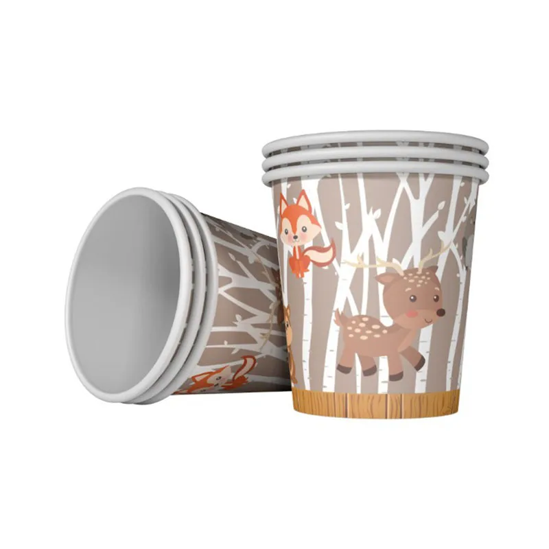 Вечерние праздничные принадлежности одноразовая посуда с животным тематикой