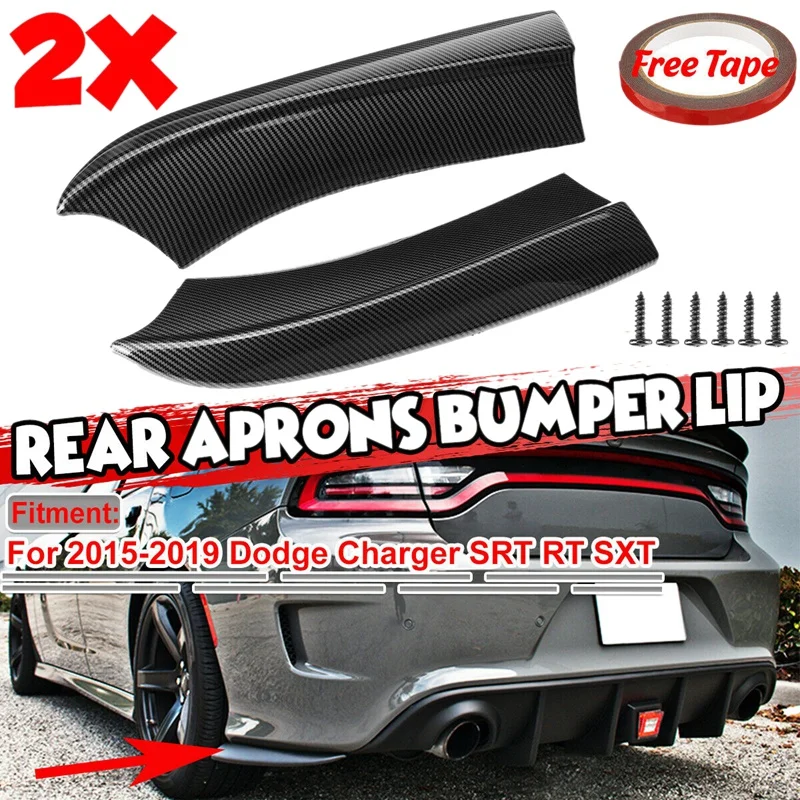 Carbon Fiber Look Car Rear Bumper Lip Splitters Canards Side Aprons Cover for Dodge Charger SRT RT SXT 2015-2021 | Автомобили и
