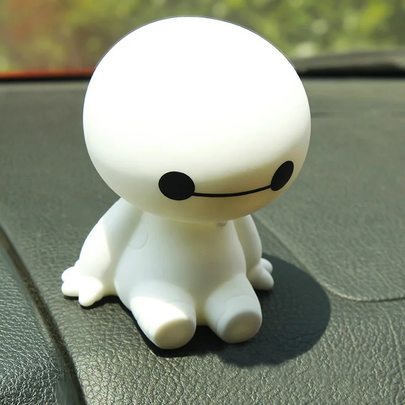 Мультфильм Пластиковый робот Baymax качающаяся голова фигурка автомобиля украшения авто интерьера большие куклы героев, игрушки орнамент аксессуары