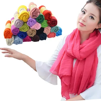 

Monochrome Candy Colored Silk New Cotton Linen Scarf Solid Color Female Scarf Women Gift Shawl Beautiful Long Scarves #B