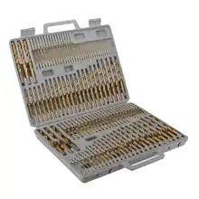  115pcs HSS Titanium Plating Twist Drill Bit Set 1/16-1/2 Inch Round Shank Twist Drill For Stainless Steel Wood Metal Drilling 