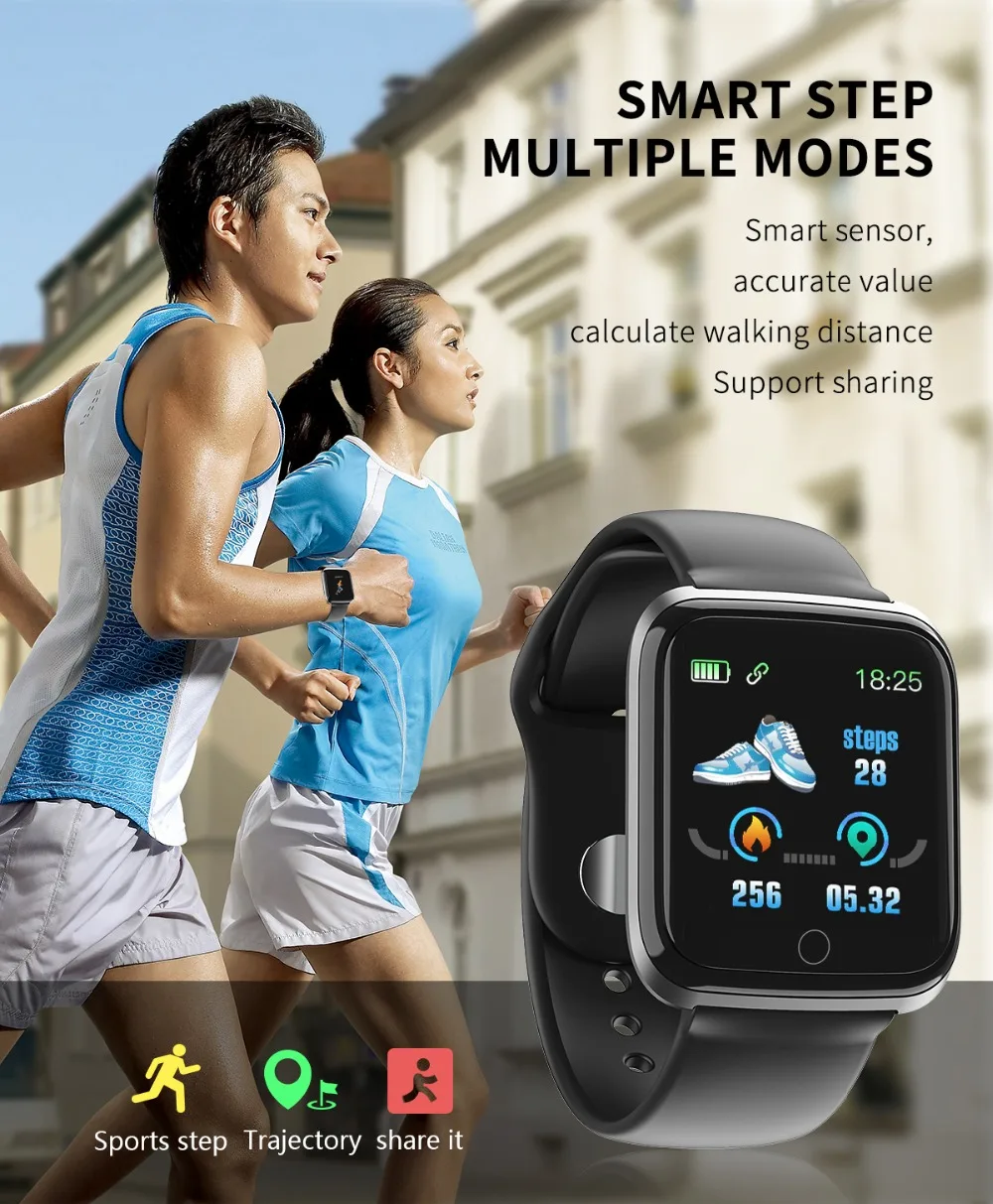 New Smart Watch Heart Rate Blood Monitor Fitness Bracelet Pressure Clock Health Watch Pedometer SmartWatch For IOS Android Phone (4)