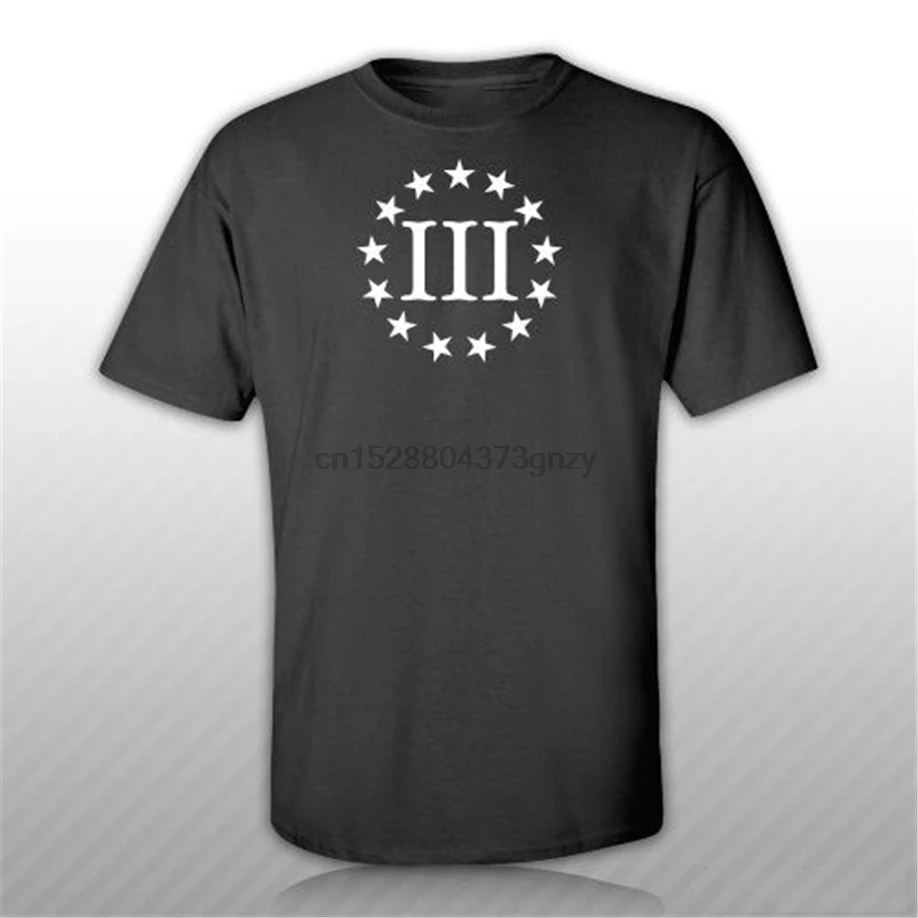 Iii 3% 3 Percenter T-Shirt Tee Shirt S M L Xl 2Xl 3Xl Cotton 2A Gun Tops |