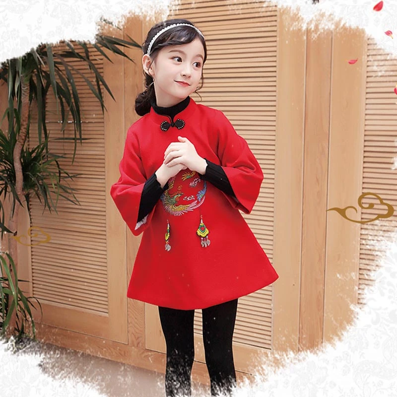 Hanfu Cheongsam красное детское платье для родителей Qipao одежда для мамы и дочки в китайском стиле на год бархатные платья в восточном стиле