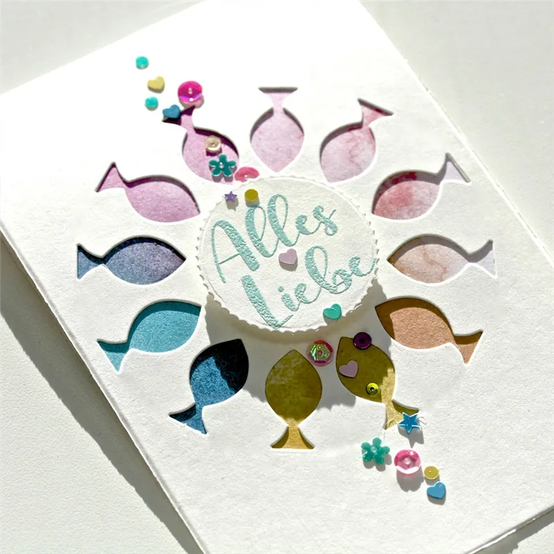 

GJCrafts Fish Dies Metal Cutting Dies for Card Making Scrapbooking DIY Embossing Cuts Paper Stencil Craft Frame New 2019 Dies