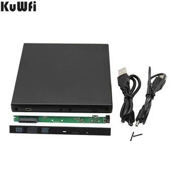 

KuWFi 12.7mm USB 2.0 SATA external drive DVD CD DVD-Rom Case drive box for Laptop Notebook External Portable hard disk Enclosure