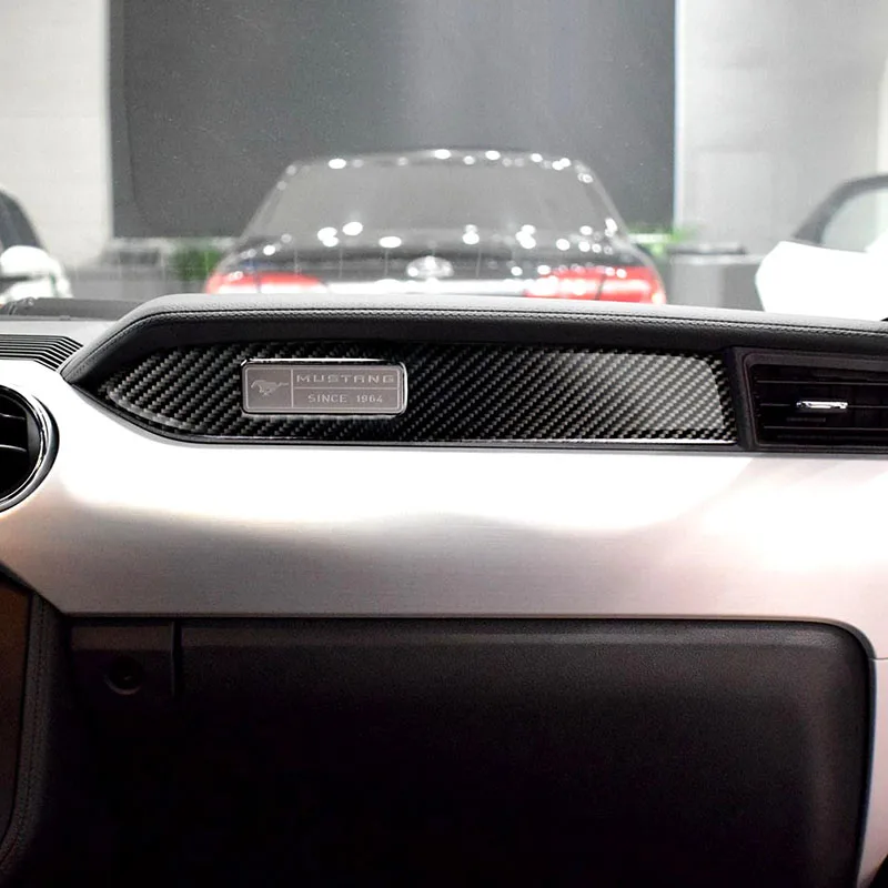 Автомобильные наклейки из углеродного волокна украшение приборной панели интерьера полосы автомобиля-Стайлинг наклейки, автоаксессуары для Ford Mustang