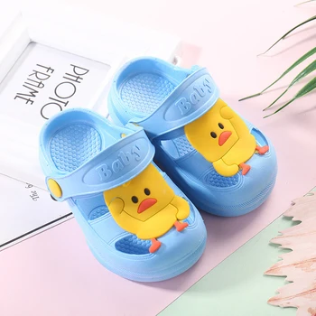 

Summer Cute Cartoon Duck Children Slippers Baby Boy Girls Shoes Indoor Non-slip Baby Baotou Sandals Slippers Kid Shoes Slippers
