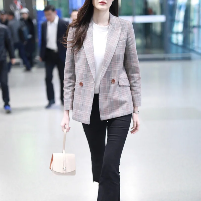 coat female Korean women's casual fashion star with small jacket wild windbreaker jacket Autumn